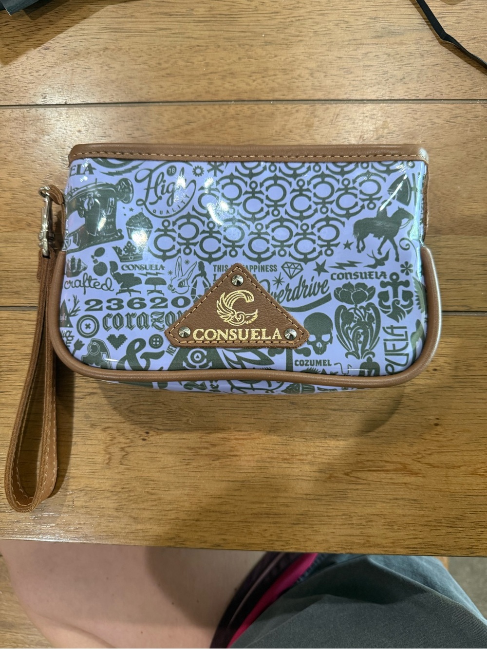 Consuela Lavender & Tan Graphic Wristlet